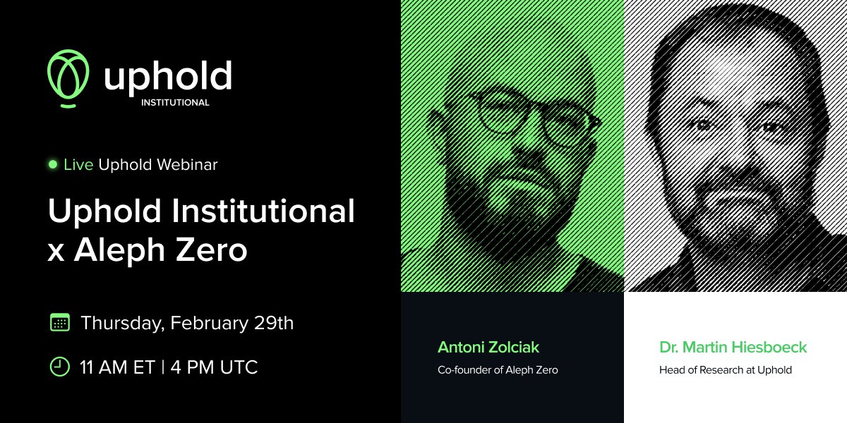 Webinar Date Modification (!!) 

📆 On Thursday next week I shall be introducing the valued customers of @UpholdInc Ascent, our institutional platform, amongst them some of the biggest #fundmanagers and private investors, to the wonderful ecosystem of one of the most…