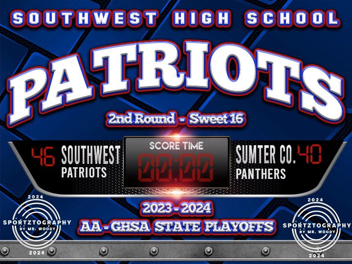 Southwest Patriots with the WIN!!!
On to the ELITE-8!!!