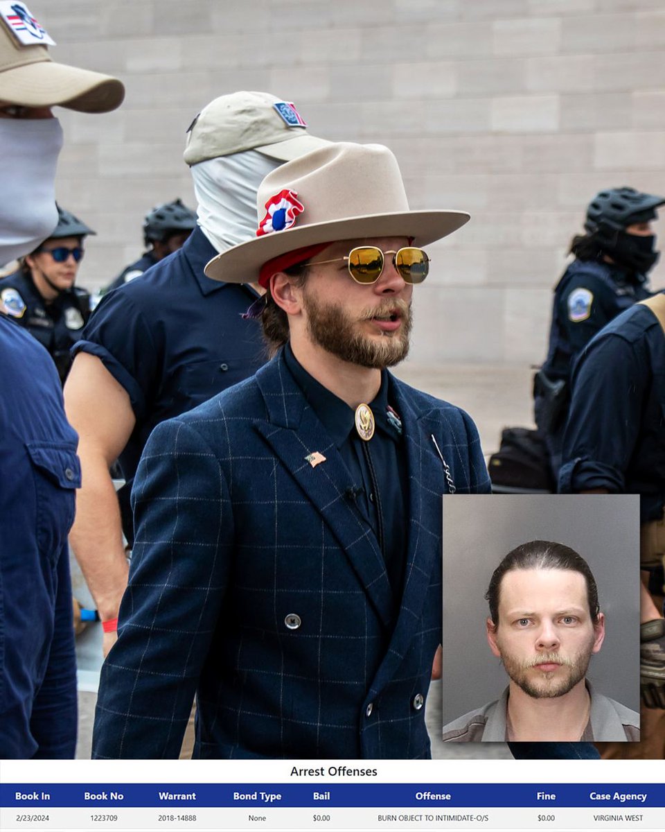 🚨🇺🇸 Patriot Front leader Thomas Rousseau has been arrested for 'burning with intent to intimidate” because he took part in a torchlit march at Charlottesville in 2017

In the past year, multiple people have been arrested and prosecuted for taking part in this rally 7 years ago.