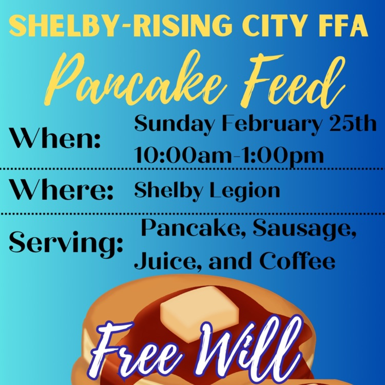 srchuskies's tweet photo. Looking for lunch tomorrow! Swing by the Shelby Legion for Pancakes made by the SRC FFA Members! We hope to see you there! 🥞 https://t.co/yJUBohrTtv