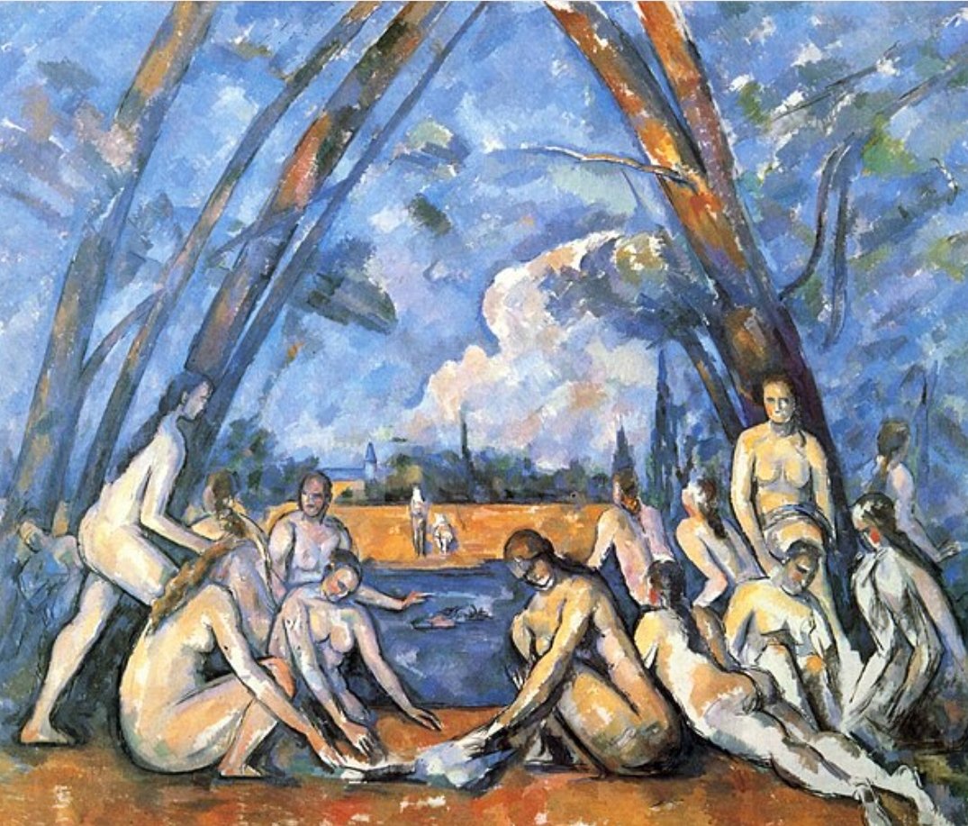 #TwitterCultural #PerlitasDeArte

'HISTORIA DE CADA PINTURA'

🖼 LAS GRANDES BAÑISTAS
Oleo s/lienzo- ( 1906) - 210 X 251 cm-
👨‍🎨 Paul CÉZANNE 
🏛 Philadelphia Museum

Sin lugar a dudas CÉZANNE es el mayor influyente en el Arte Moderno. Tanto Picasso usando sus ...

... sigue 👇