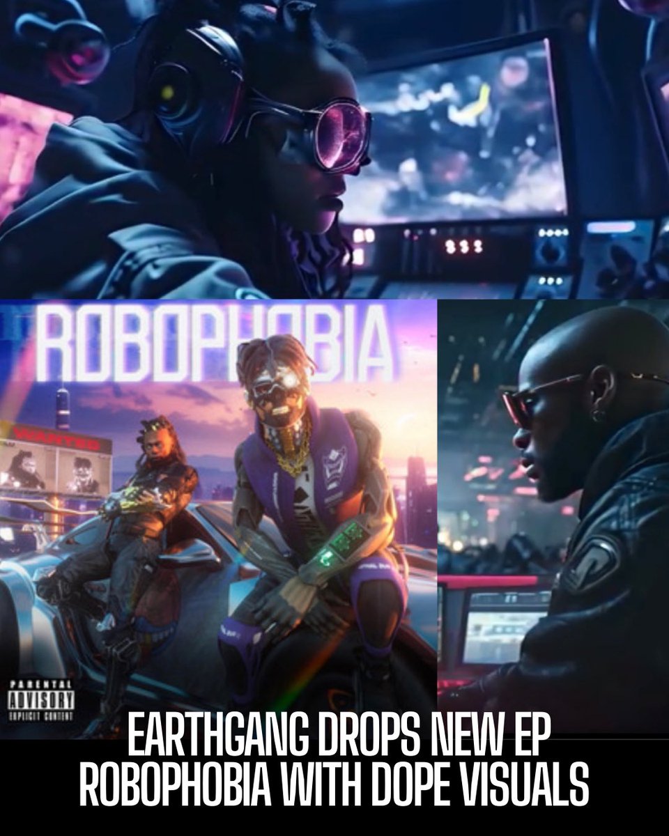 Dreamville Hip-Hop duo EarthGang drop their new EP Robophobia. It features Snoop Dogg and Tommy Newport. The new AI inspired 4 track EP comes with some dope visuals throughout the project. Have you listened to the project? Thoughts? #Hiphop #Rap #HiphopAI #newhiphop