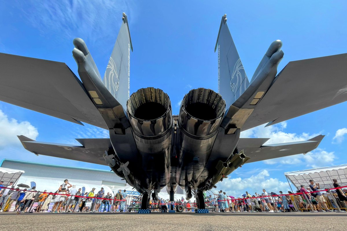 nantaku_p_photo's tweet image. F-15SGのお尻。

シンガポールは搭載エンジンにF110を選択したので、F-15シリーズの中では珍しくノズルがツルツルです。

#SGAirshow