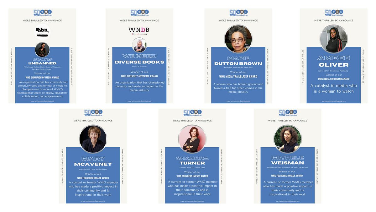 Can't wait to celebrate these award winners at @WMG_NYC's 50th Anniversary Gala at the New-York Historical Society on 3/25! Sign up today!! womensmediagroup.org/Gala-Tickets