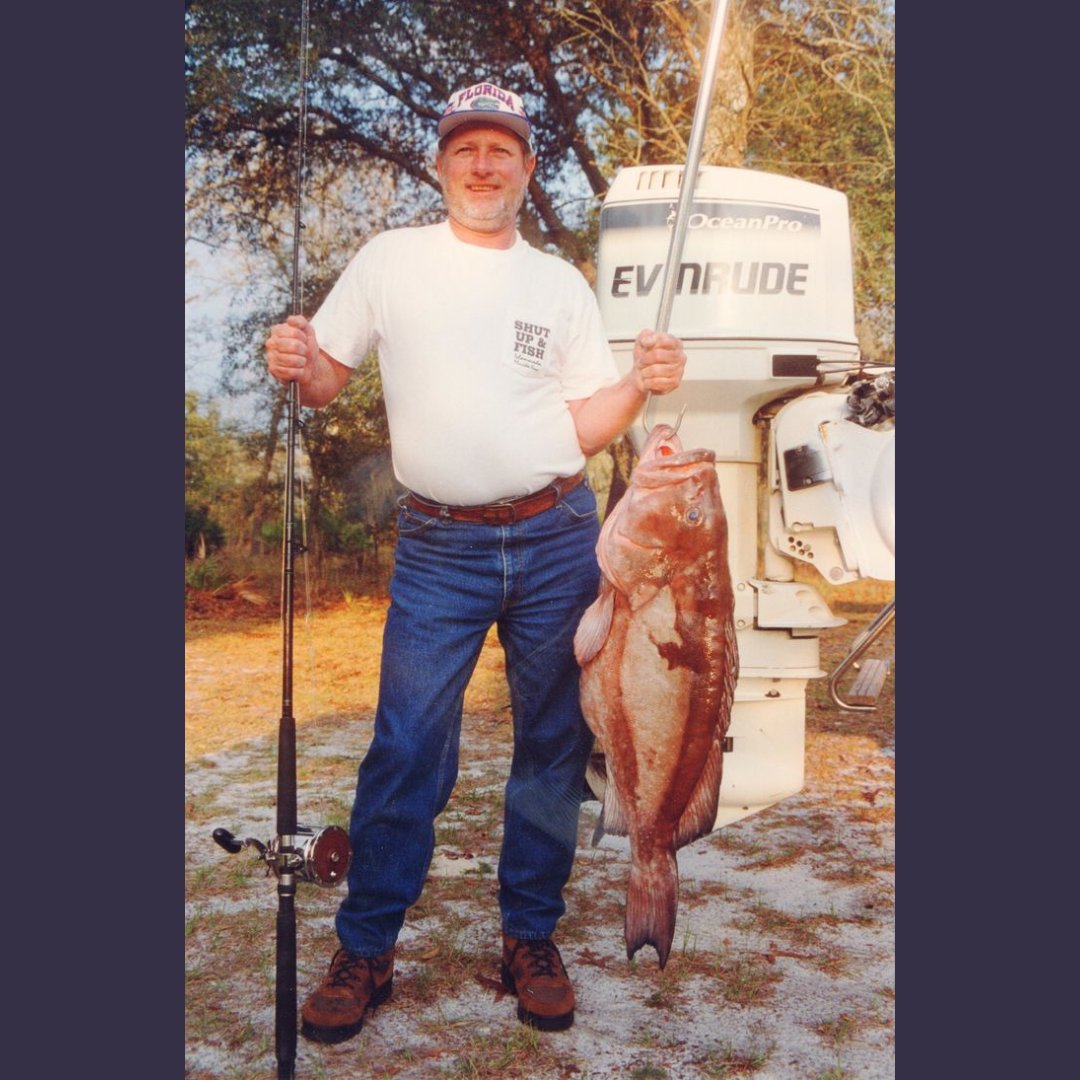 On March 9, 1997, Del Wiseman Jr. set the IGFA All-Tackle World Record for red grouper with this 19.16-kilogram (42-pound, 4-ounce) fish. Del was fishing off St. Augustine, Florida when this impressive red struck his live bait. Del’s record has now stood for more than 25 years!