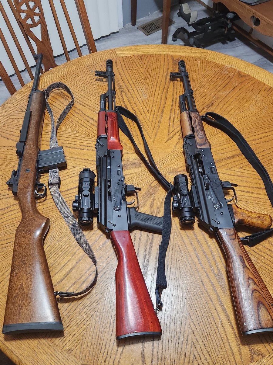 I built three AR10's last year2@.308 1@22-250, then 1 AR15@12.7x42[.50 cal] 3@ 7.62x39mm 3@5.56....Then you know I gotta have my AK47's.... I keep the mini14 close by...just in case the warwolves come