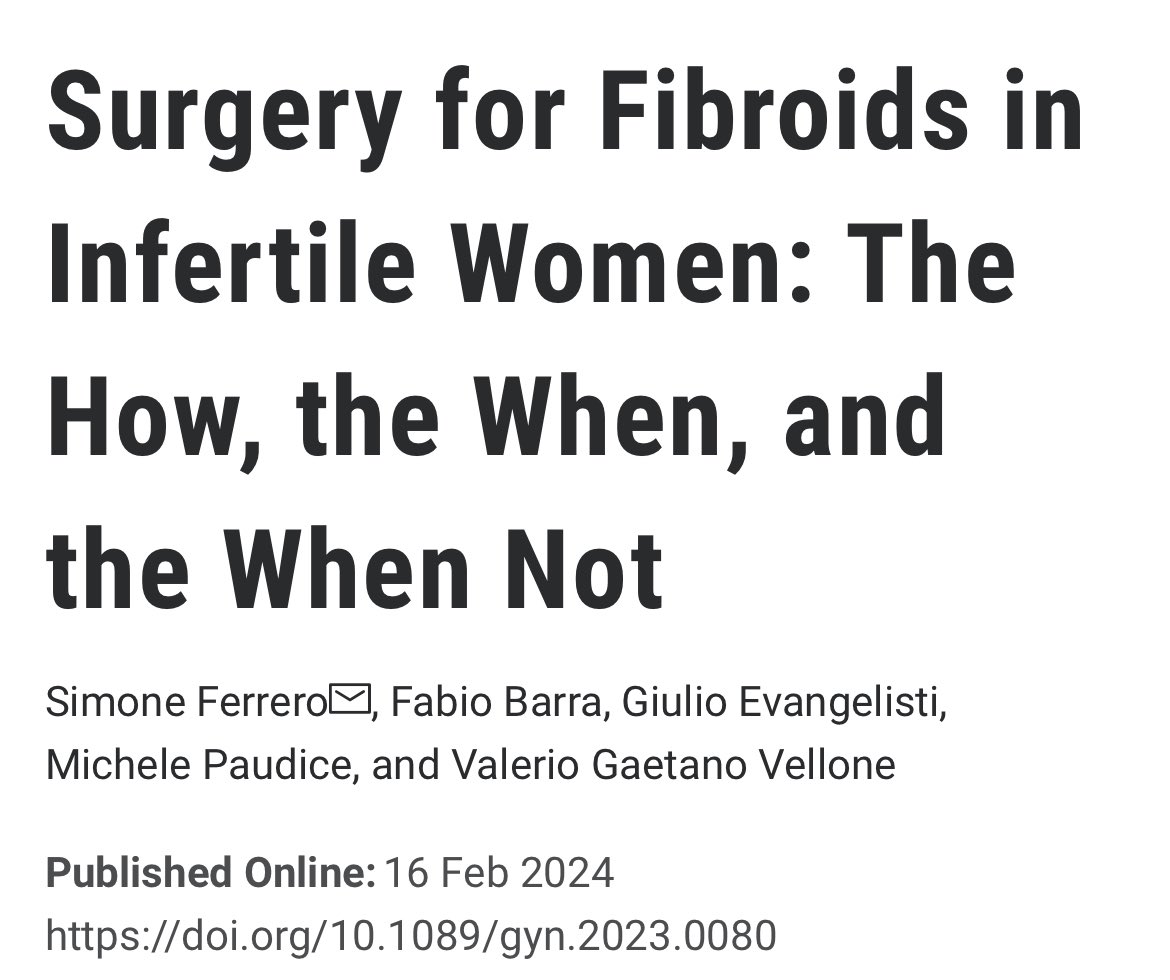 Emad Mikhail (@mikhail_migs) on Twitter photo #Fibroids & #Infertility an amazing article by <a href="/drferrero/">Simone Ferrero</a> et al 🔥 liebertpub.com/doi/10.1089/gy… #Fibroids & #Infertility an amazing article by <a href="/drferrero/">Simone Ferrero</a> et al 🔥 liebertpub.com/doi/10.1089/gy…