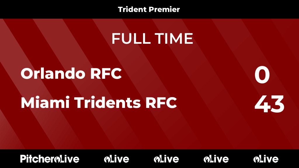 MiamiTridents's tweet photo. FULL TIME: Orlando RFC 0 - 43 Miami Tridents RFC
#ORLMIA #Pitchero
https://t.co/McWXS6WSyH https://t.co/xzlfnZCtf4
