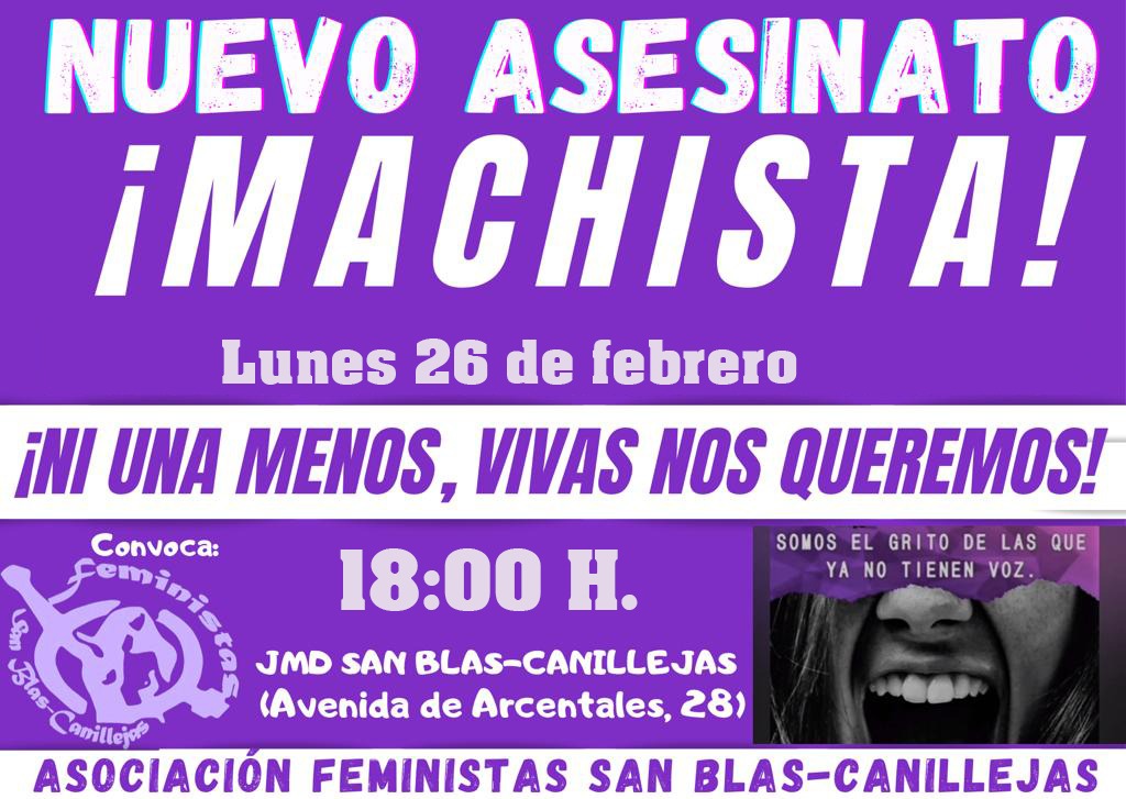 Dos nuevos asesinatos a mujeres nos sacan a la pasarela este lunes.
Ellas ya no pueden, nosotras sí!!!
El machismo mata,
La violencia d genero sigue , nosotras acabaremos con ella y con el patriarcado
Nos acuerpamos nos organizamos hasta hasta acabar con él🫂💪
#NosQueremosVivas