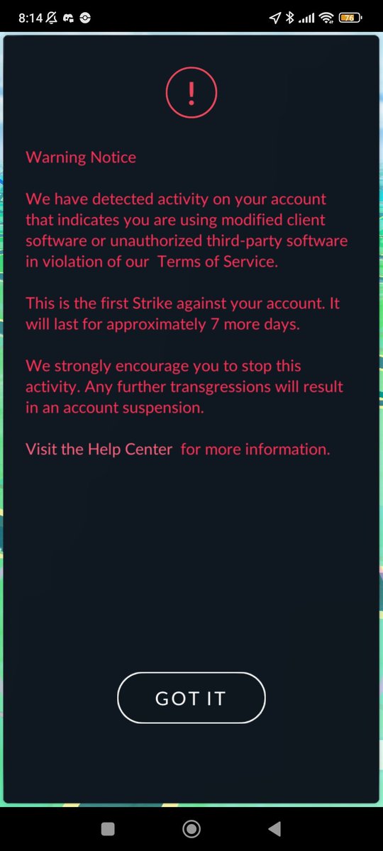 Helooo <a href="/NianticHelp/">Niantic Support</a> why did you do it again? Can you please stop ban legit players??? I have tour today and my pvp tournaments all week ti play. Do something!!!!
