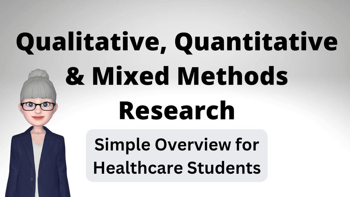 Lots of requests for this week's video, a simple overview of Qualitative, Quantitative & Mixed Methods research, see @YouTube link: youtu.be/8x1t5ONSAEQ Helpful for healthcare students critiquing papers & doing dissertations. I hope you find it useful. 😍🍀 @lanternpublish