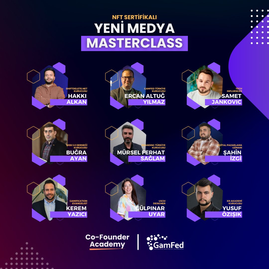 Co-Founder Academy ve GamFed iş birliğiyle Yeni Medya MasterClass'a hazır mısınız? 

co-founder.academy/portfolio-item…

📆 64 saatlik yoğun bir program süresi
⏳ 5 hafta temel yetkinlik dersleri
📚 30 saat teknik eğitim ve uygulamalı görevler
🤝 10 saat birebir mentorluk görüşmeleri
🎓