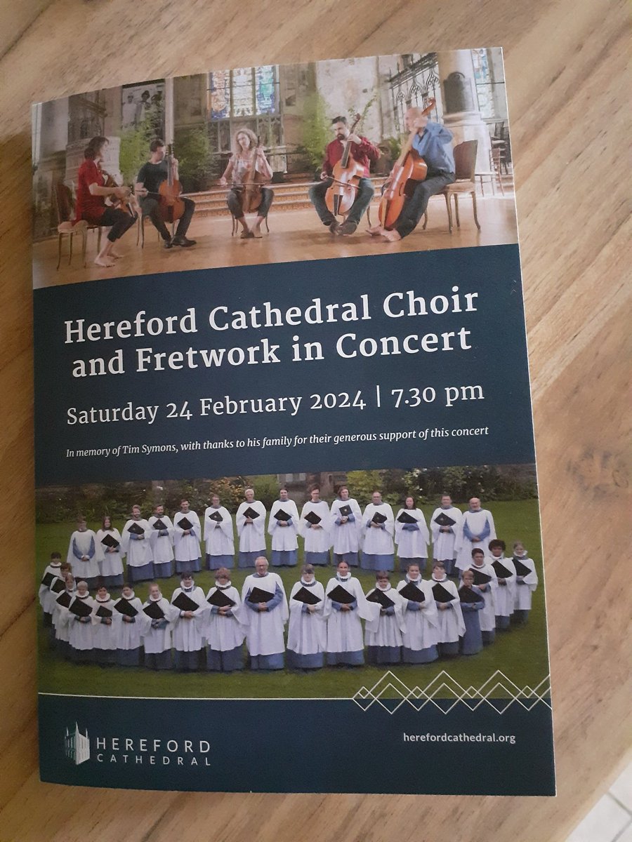 Remembering Tim Symons: a lovely concert last night @HFDCathedral performed by @HfdCath_Choir & @FretworkViols. Well done to all those participating under the direction of Geraint Bowen.