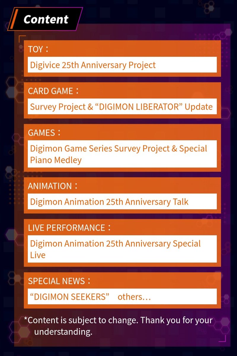 Digimon_Freaks's tweet photo. - #Anime Charla del 25 aniversario de #DigimonAnime con #ChikaSakamoto (#Agumon), #MayumiYamaguchi (#Gabumon), #AtoriShigematsu (#Piyomon) y #VolcanoOta
- Actuación en vivo: especial del 25 aniversario de Digimon Anime con #AyumiMiyzaki, #AiM, #FukujuroKatayama y #ArthurLounsber https://t.co/gLGGOzws6D