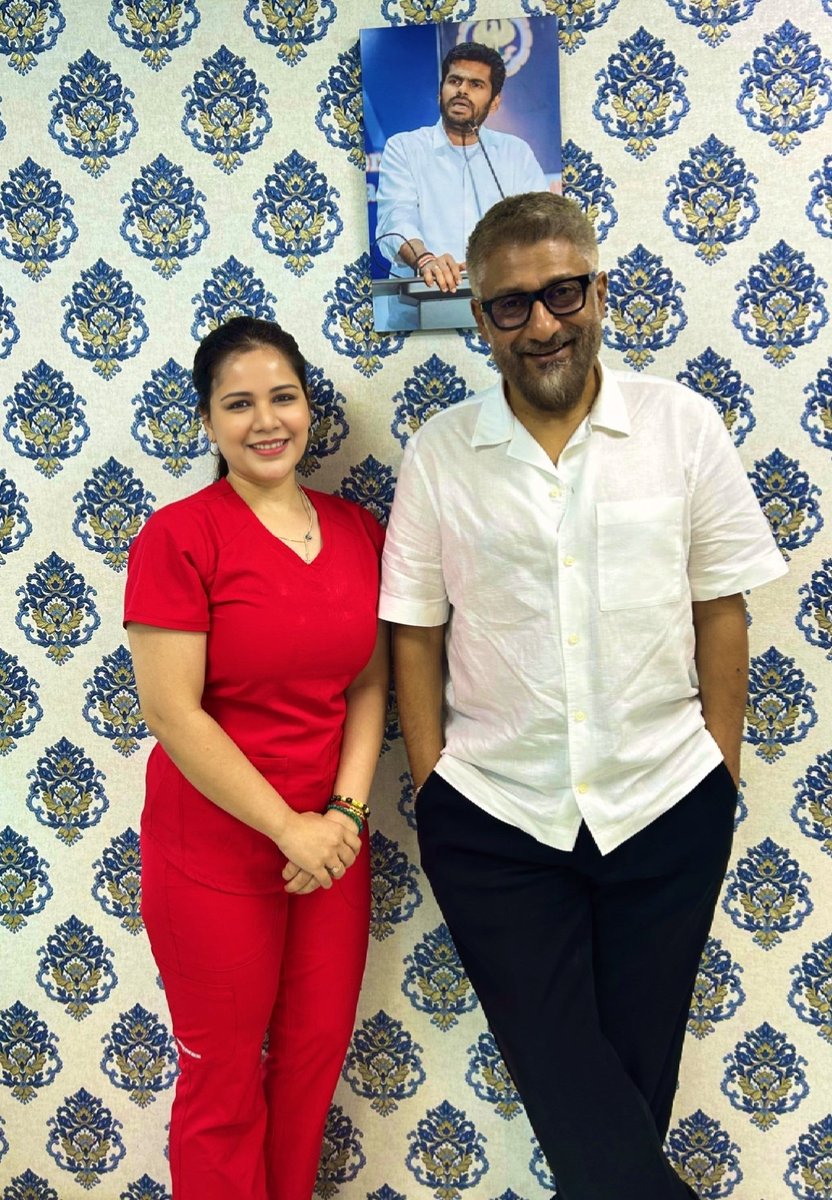 imonkeymagic's tweet photo. My wife Harshita met with @vivekagnihotri sir. https://t.co/AaZ12AHc3O