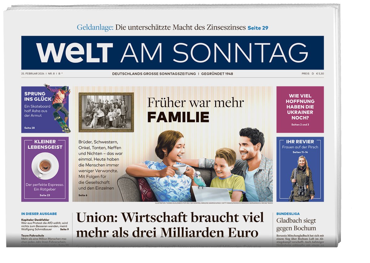 Die neue #WELTAMSONNTAG – jetzt bei Ihrem Zeitungshändler oder hier im E-Paper: epaper.welt.de