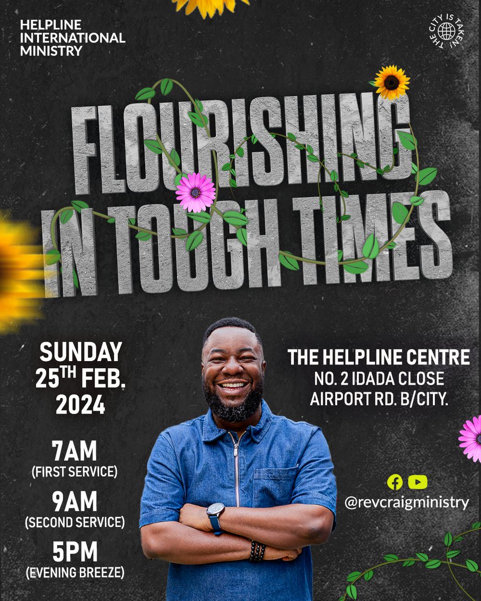 RevCraigMin's tweet image. Join any of our 3 services today.
Learn how to flourish in these tough times.
Live Streaming Also Available

#toughtimes #flourish #triumph #effortless