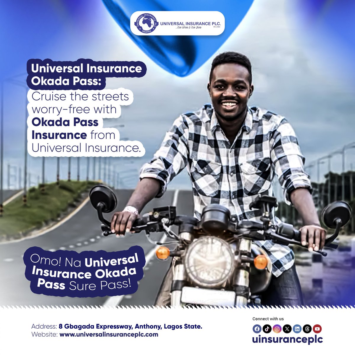 uinsuranceplc's tweet image. Cruise the streets worry-free with Okada PASS Insurance from @uinsuranceplc 

Your two-wheel companion for a safe and secure ride.

Let's get started!
universalinsuranceplc.com

#OkadaPASS #InsuranceSafety #UniversalInsurancePlc