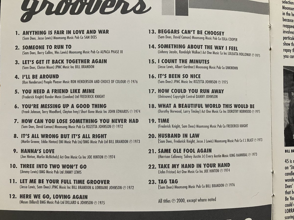 0Yjau's tweet photo. Someone to Run To https://t.co/EJ4cslSaxM @YouTubeより
#Kent
#70sSoul
#SamDees
CDKEND 183
Full Time Groovers Hotlanta Soul Vol.2
この曲を含めサム・ディーズ曲多数、素敵なラインナップで最高なコンピ盤。 https://t.co/lXHkJeg3mi