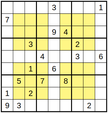 robakun2011's tweet photo. #数独 #sudoku #ナンプレ #numberplace
対角線・はいぱあ問題9x9です(*^^*)
基本的な解き方で解けます(^_-)❤️
通常のルールに加えて、色付きのマス(対角線やブロック)にも全ての数字が入ります。
#robakun https://t.co/fPmvFXQdAp
