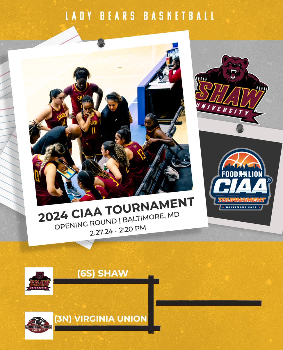 ShawBears's tweet photo. The brackets are set!!! See you in Baltimore!!!

#BearWithUs | #ShawU | #CIAA24 https://t.co/rQy9BK41E7