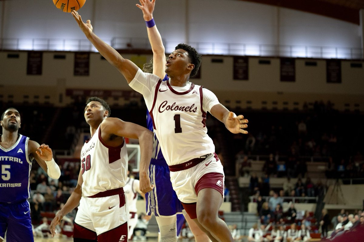 SportsEP's tweet image. Eastern Kentucky University (17-11, 12-2 ASUN) was able to clinch at least a share of the ASUN regular season title with a valiant 95-82 victorious effort against Central Arkansas (9-22, 5-10 ASUN) on Saturday.

Read more on our site, link in bio.