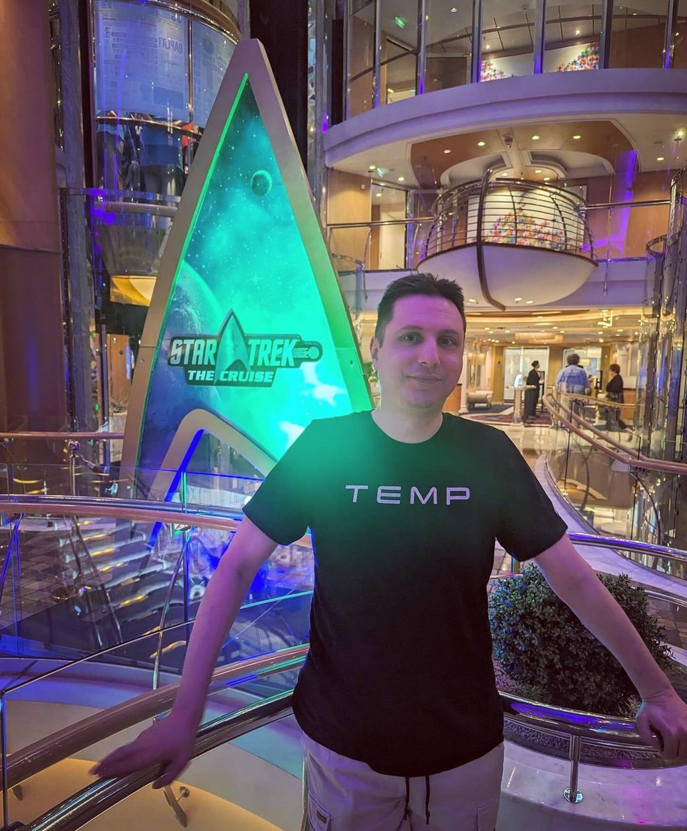 starshiptempest's tweet photo. Travis (Aka Holden) on board the #StarTrekCruise with Keeley (as heard on #TempestTalks)! Thanks for the photos, Keeley!
@pollymorphadventures #STcruise2024 #StarTrekCruise2024 #StarTrekFans #StarshipTempest #ActualPlay #TTRPG #Cruise https://t.co/BE9207ExdX