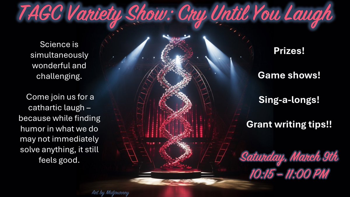 Dr. G (@drgtwu) on Twitter photo To everyone attending The Allied Genetics Conference next month, don’t miss the variety show! @wyomingwormboy <a href="/katwrog/">Katherine W. Rogers</a> <a href="/OrnaCF/">Orna Cohen-Fix</a> and I could use multi-talented volunteers, photos … and shaker videos! #TAGC24 <a href="/GeneticsGSA/">Genetics Society of America</a> To everyone attending The Allied Genetics Conference next month, don’t miss the variety show! @wyomingwormboy <a href="/katwrog/">Katherine W. Rogers</a> <a href="/OrnaCF/">Orna Cohen-Fix</a> and I could use multi-talented volunteers, photos … and shaker videos! #TAGC24 <a href="/GeneticsGSA/">Genetics Society of America</a>