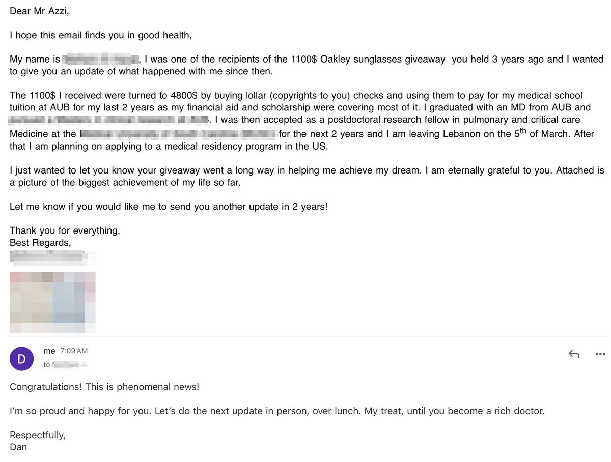 dan_azzi's tweet photo. Email that made my day. A fairytale  in the real world. https://t.co/Wl4wsudHkX
