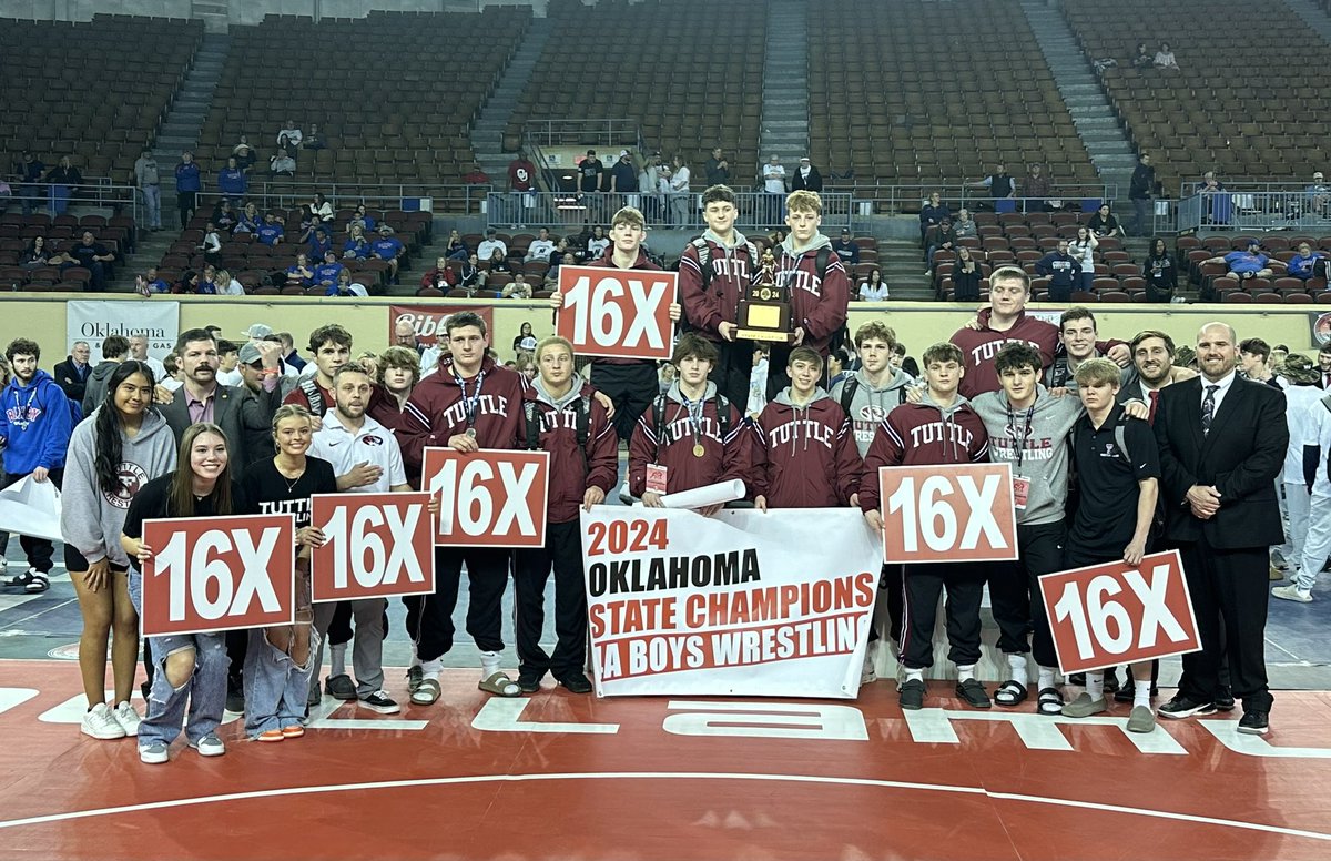 <a href="/TuttleWrestling/">Tuttle Wrestling</a>  State Champions‼️

16 team titles in a row
21 team titles
42 titles overall
118 individual champions
4 decades of dominance 

And that makes 82 State Championship teams for Tuttle High School, all since 1988‼️ 
More to come!!

#GreatDayToBeATiger