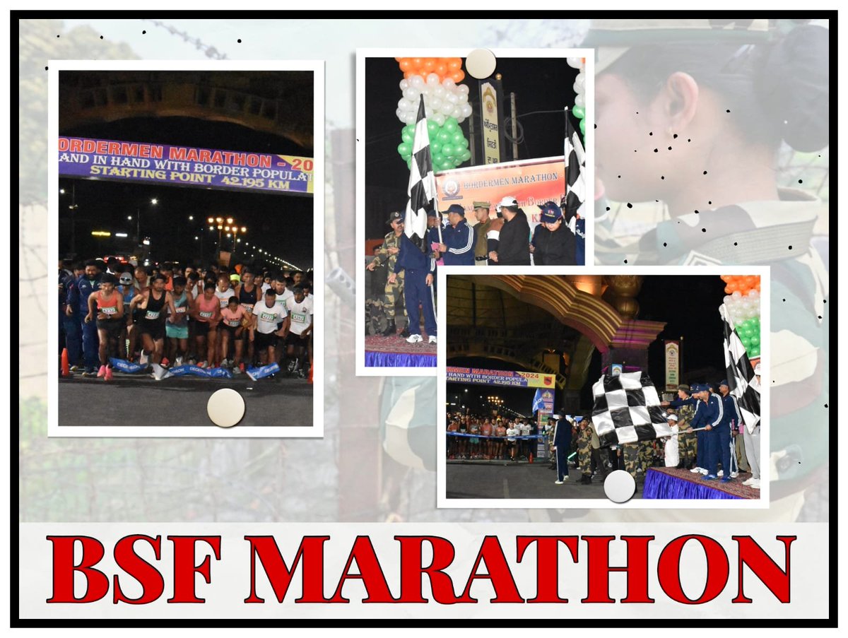 ali_doley's tweet photo. #AttariRun
The Border men marathon- 2024 was proudly flagged off by DG BSF . Sh Nitin Agrawal IPS at the iconic Golden Gate, Amritsar at 5.30 AM today
#TeJran #Orioles
#BB25 #Abhiya https://t.co/Tezoo2nEuk