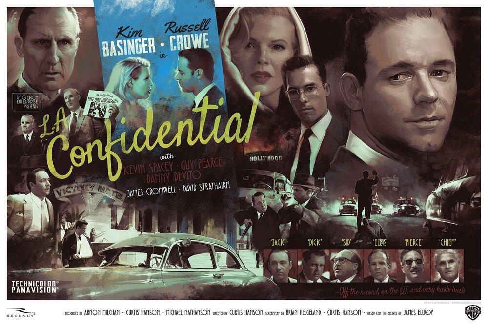 It's Saturday night and #OldHollywood Fam knows it's #FilmNoir night. 

#NowWatching #109 'L.A. Confidential' (1997) with #KevinSpacey #RussellCrowe #GuyPearce #KimBasinger #LetsMovie#FilmNoir #Thriller #DetectiveMovies #NeoNoir #2024MyMovieList