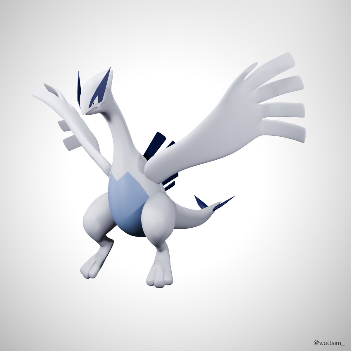 Blenderでルギアをつくりました．
#ルギア
#b3d