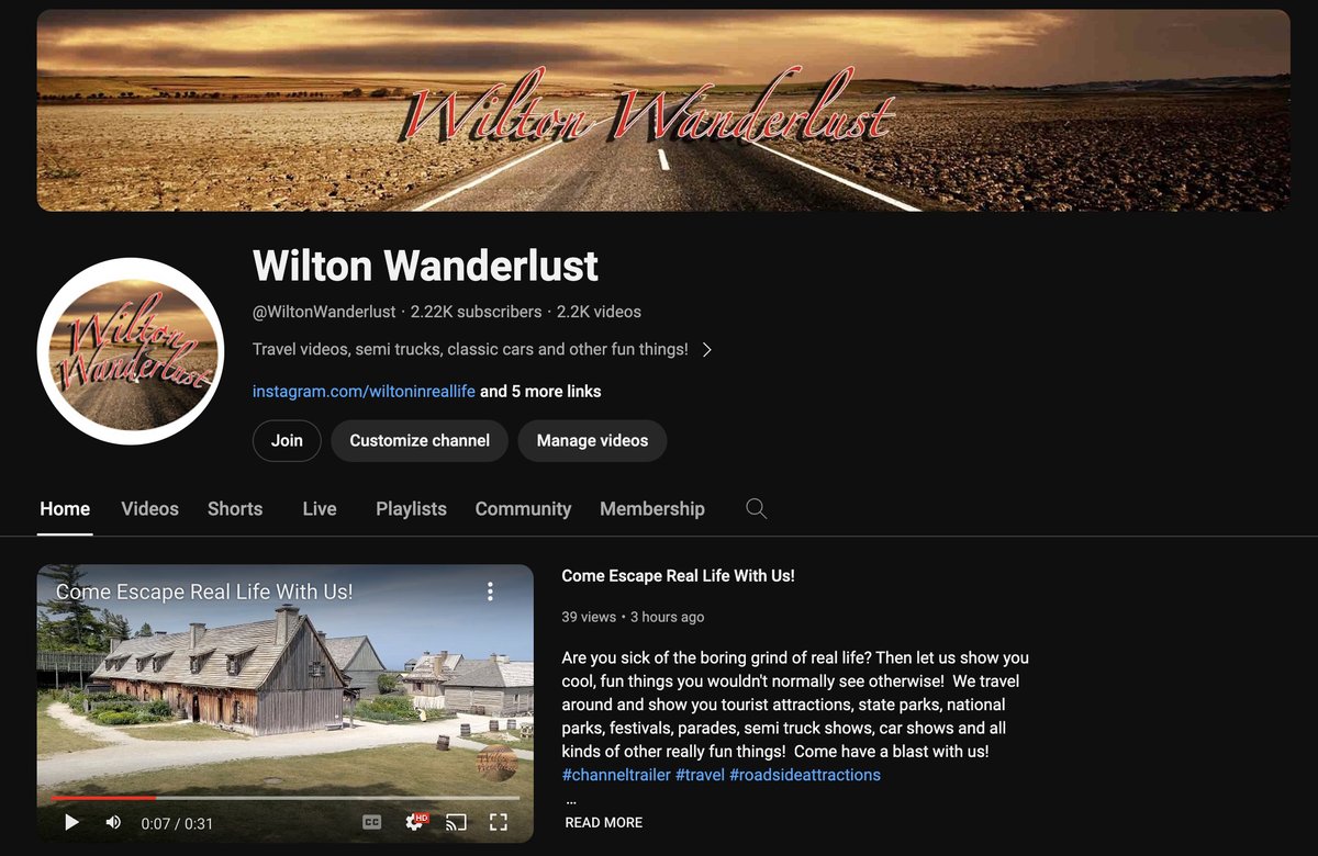 Okay, I have finally chosen a new channel name.  Wilton Wanderlust! So join us for many epic adventures and see where we end up!

#wiltoninreallife #wiltonwanderlust #youtube #newchannelname #travel #fun