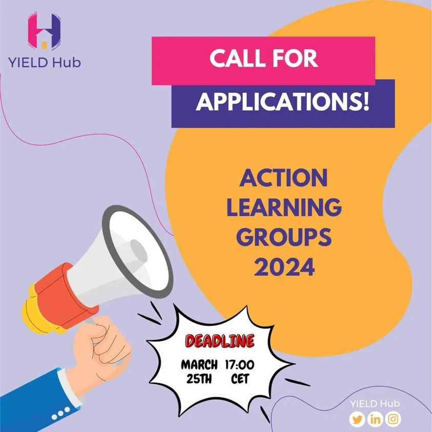 YIELD Hub is NOW accepting APPLICATIONS for the 2024 Action Learning Groups!

📷 Application Deadline: 25 March 2024, 17:00 CET.
📷yieldhub.global/call-for-appli…

#ActionLearning #YouthPartnership #2024Applications #ApplyNow #BeTheChange #SRHR #Opportunity