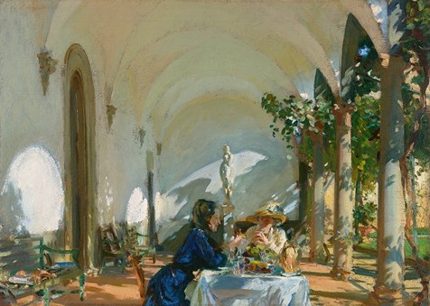 People usually are the happiest at home. William Shakespeare #ShakespeareSunday Breakfast in Loggia by John Singer Sargent