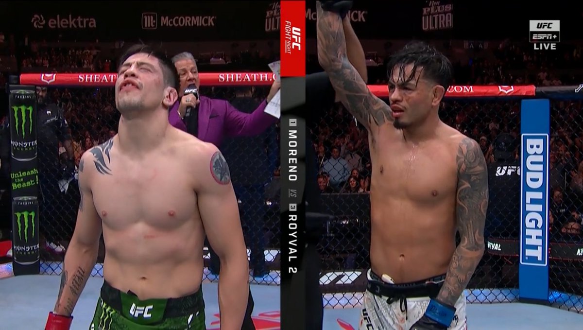 🚨Brandon Royval defeats Brandon Moreno VIA split decision at #UFCMexicoCity 🚨

Do you agree with the judges in this one?