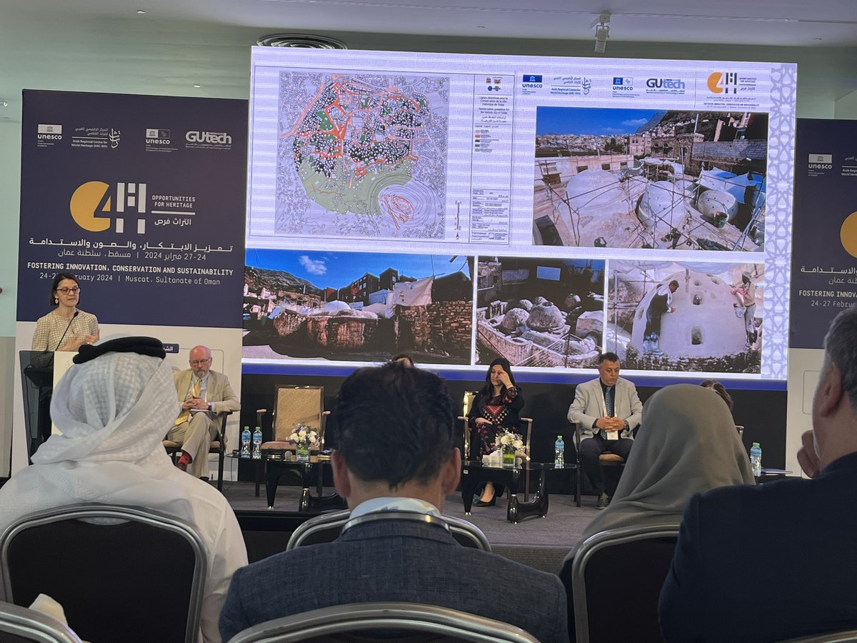 Alessandra Peruzzetto from @WorldMonuments on Conservation and Protection for Regeneration at #O4H in #Oman @UNESCO_USI #Mosul #Heritage