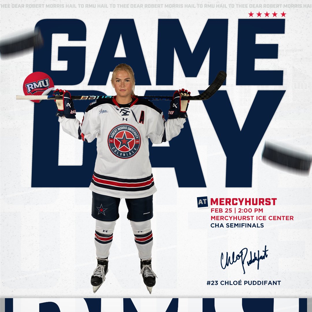 Game 3⃣ of the CHA Semifinals. Enough said. 

🆚: Mercyhurst
📌: Erie, Pa.  
🏟️: Mercyhurst Ice Center
⏰: 2:00 PM 
📺: <a href="/FloHockey/">FloHockey</a>
🔗: flohockey.tv/live/96111 
📊: hurstathletics.com/sidearmstats/w…

#BobbyMo #CollegeHockeyAmerica