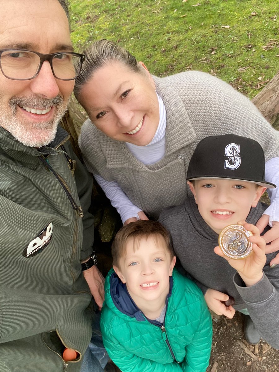 Didn’t think the #monkeyshines2024 would happen but even going to Wright Park, our grandson Grayson exclaimed “I found one”! And low and behold he found an incredible glass piece. One of the best days…so glad to be living here in Tacoma. Appreciate all the artists