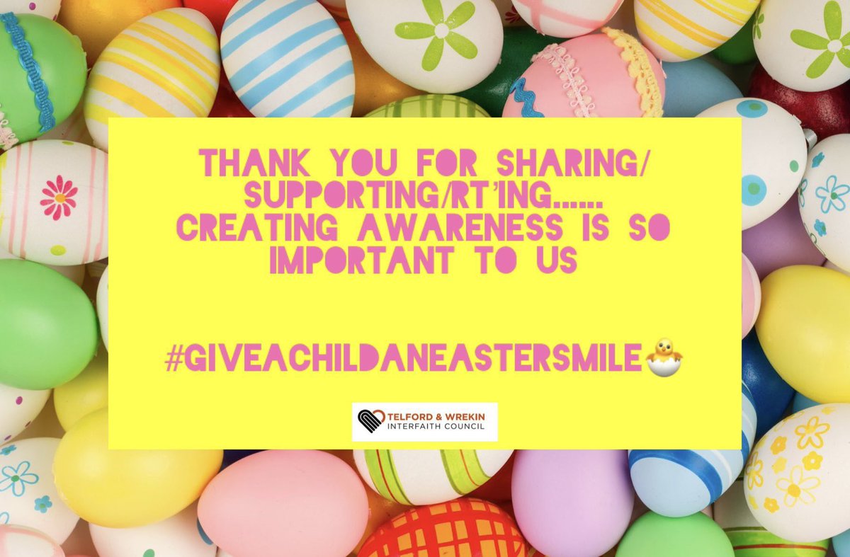 evmoregirl's tweet photo. Morning all x💗

Pretty pls could you RT

We at @InterfaithTelf1 have launched our 2024 Easter Egg Appeal #giveachildaneastersmile 🐣

We would like to give local children an Easter egg who otherwise may not receive one 

If you are able to support us &amp; we would be very grateful https://t.co/zdl7D4cBvN