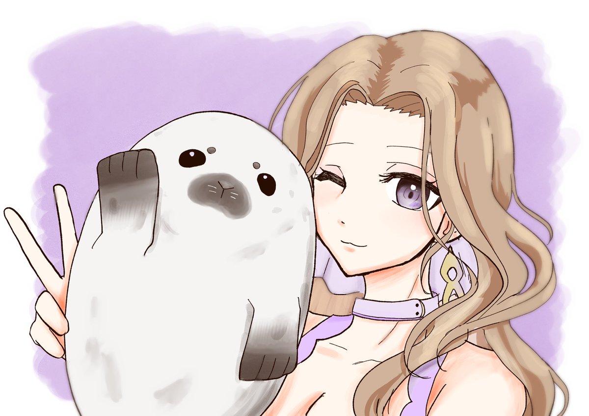 あざらし 18号アザラシちゃんとの推し活🦭 おかかさんの素敵なイラストお借り