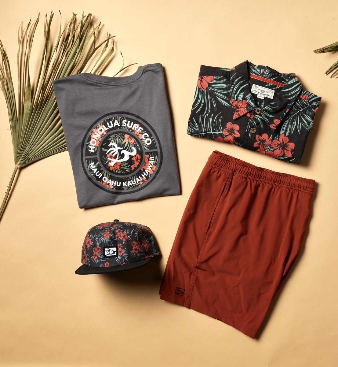 Arrive in style at your next friends get together in our {CABANA} Collection! With our Print Round Tee, Cabana Boardshorts and Cabana Hat! 😎🧢🩳🏝️🤙🏽 #mensfashion #inourstores #weekendhangout #hawaiinokaoi #oahu #bigisland #kauai #maui #honoluasurfco #alohavibessince95