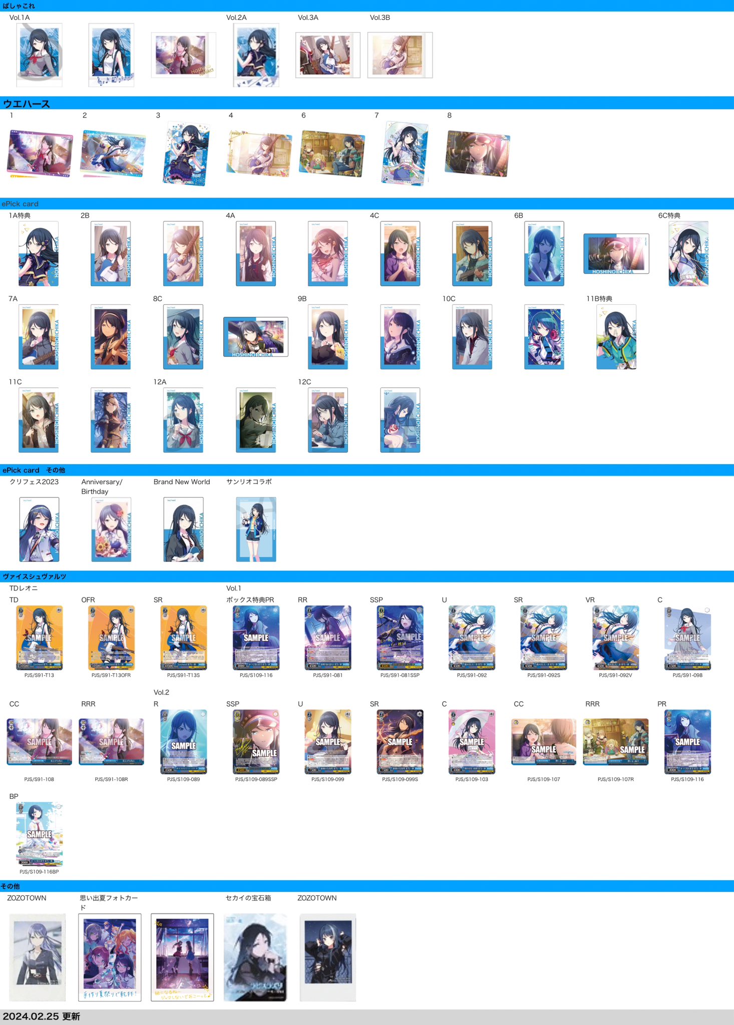 プロセカ ぱしゃこれ ヴァイスシュヴァルツ ウエハースカード