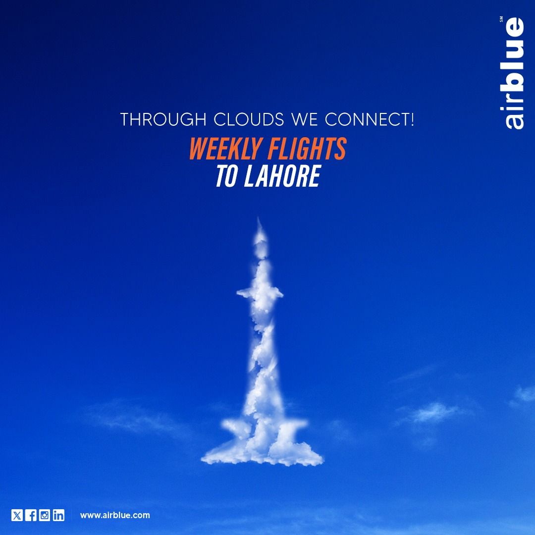 airblueairline's tweet photo. Lahore's Riches Await!
Let us take you on a journey of discovery; Your gateway to tradition and trend.

Book your ticket now at https://t.co/g8VR5u1woG

#Airblue #Lahore #Lhei #WanderlustJourney #adventure #travelbound https://t.co/QieHEJkhAA
