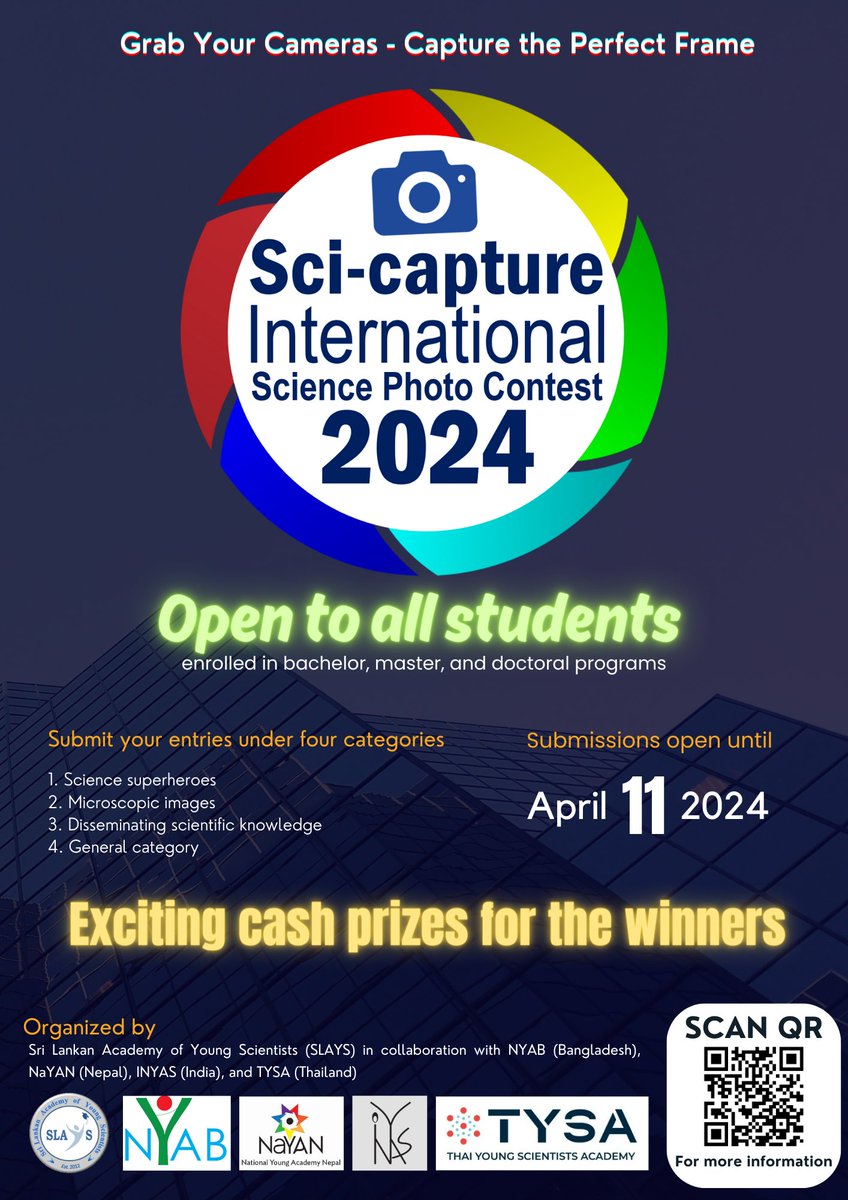 MediateamSlays's tweet image. 📸 Sci-capture 2024 International Science Photo Contest 

SUBMISSIONS ARE OPEN NOW!

Contest Guidelines: slays.lk/2024/02/24/sci…