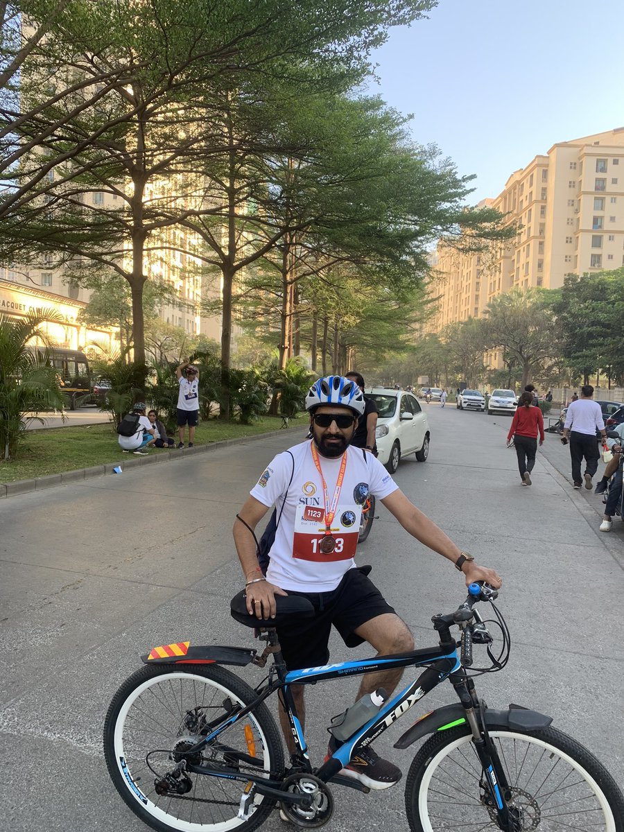 Sunday morning well started with 30 Kms #cyclathon organised by Rotary Club Hiranandani Estate #Thane explored all the bylanes which are calm, serene, beautiful. Thane adds that freshness combined with greenery and water bodies. #passionforcycling