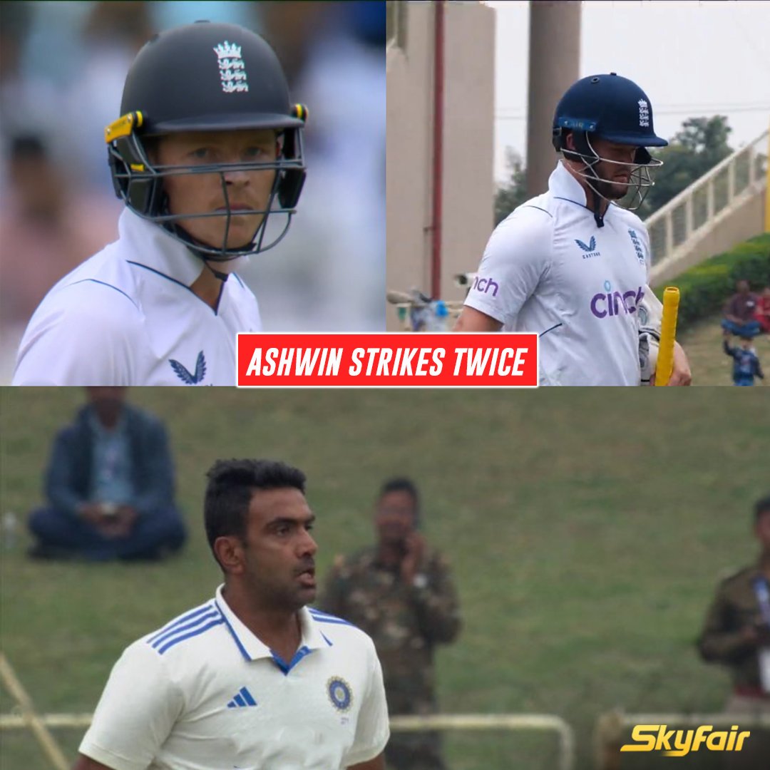 Ravichandran Ashwin dismisses both the in-form batters Ben Duckett and Ollie Pope with back-to-back wickets.

#RavichnadranAshwin #INDvENG #BenDuckett #OlliePope #EnglandCricketTeam #SkyFair