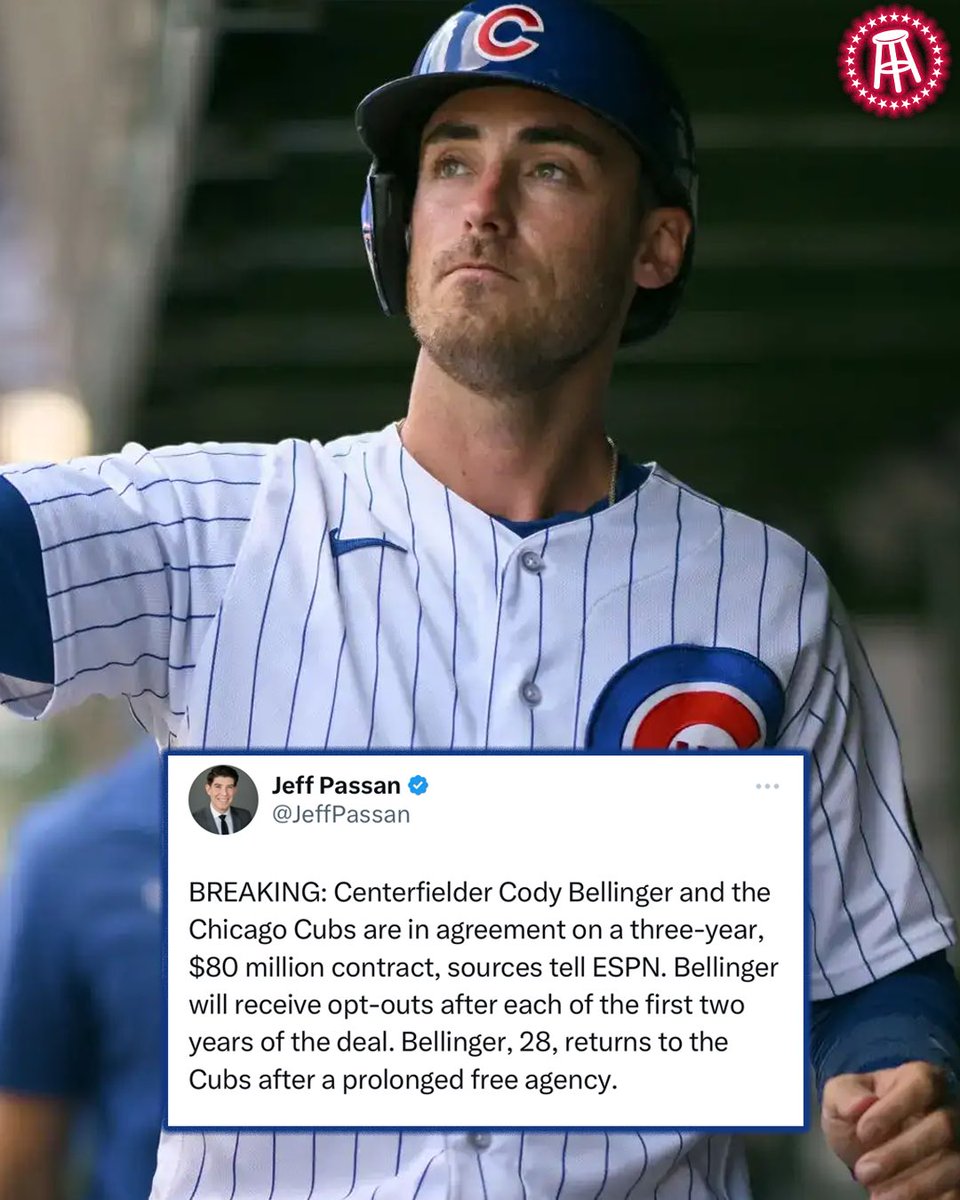 A late night NUKE from Jeff Passan. 

Cody Bellinger is back on the Cubs.
