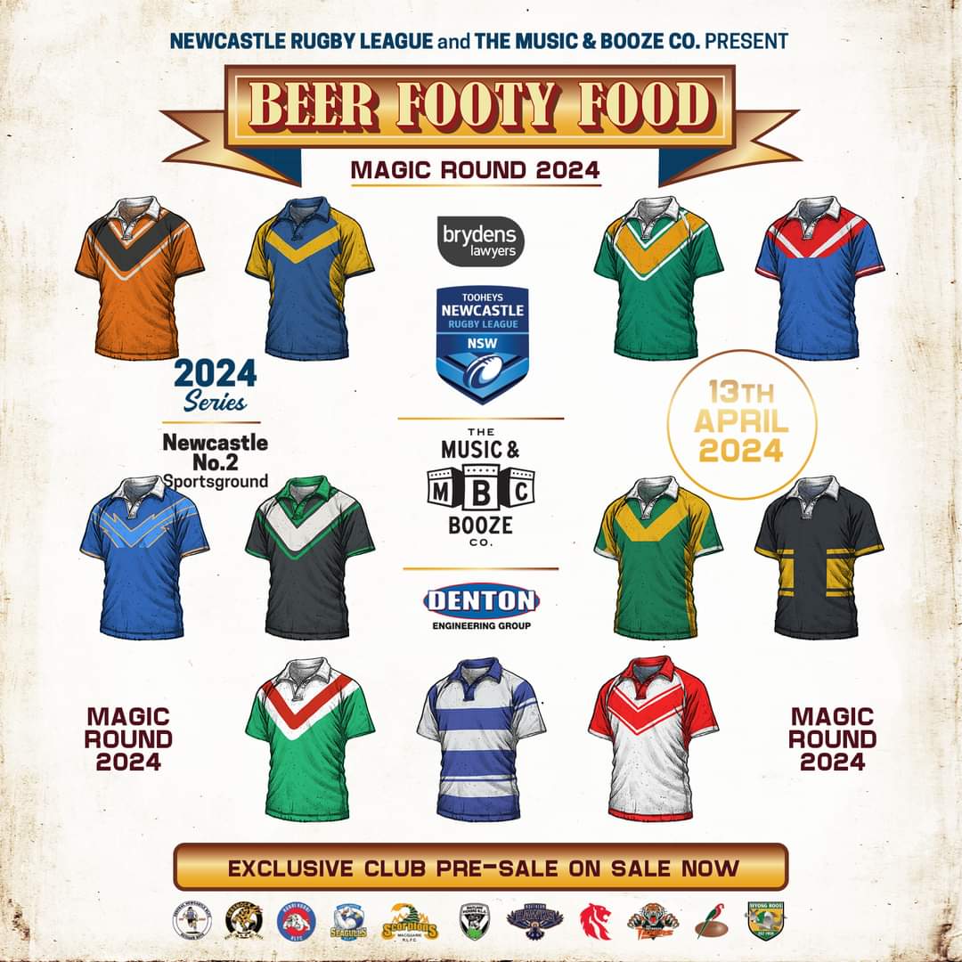 Newcastle Rugby League (@newcastle_rl) on Twitter photo The inaugural <a href="/BrydensLawyers/">Brydens Lawyers</a> MAGIC ROUND!
You don't want to miss this! Round 1 of the Denton Engineering Cup amongst the Beer, Footy, Food Festival at No 2 Sportsground on Sat 13th April. Tix on sale via Oztix fron this Tuesday at 10am. Full info shorturl.at/yzGN1 The inaugural <a href="/BrydensLawyers/">Brydens Lawyers</a> MAGIC ROUND!
You don't want to miss this! Round 1 of the Denton Engineering Cup amongst the Beer, Footy, Food Festival at No 2 Sportsground on Sat 13th April. Tix on sale via Oztix fron this Tuesday at 10am. Full info shorturl.at/yzGN1